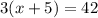 3(x+5)=42