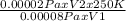 \frac{0.00002 Pa x V2 x 250 K}{0.00008 Pa x V1}