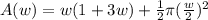 A(w) = w(1+3w) + \frac 1 2 \pi (\frac w 2)^2