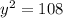 y^2=108