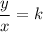 \dfrac{y}{x}=k