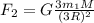 F_{2}= G\frac{3m_{1}M}{(3R)^{2}}