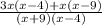 \frac{3x(x-4)+x(x-9)}{(x+9)(x-4)}
