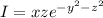 I=xze^{-y^2-z^2}