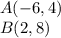 A(-6,4)\\B(2,8)