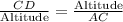 \frac{CD}{\text{Altitude}}=\frac{\text{Altitude}}{AC}