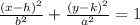 \frac{(x-h)^2}{b^2}+ \frac{(y-k)^2}{a^2}=1