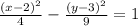 \frac{(x-2)^2}{4}- \frac{(y-3)^2}{9}=1