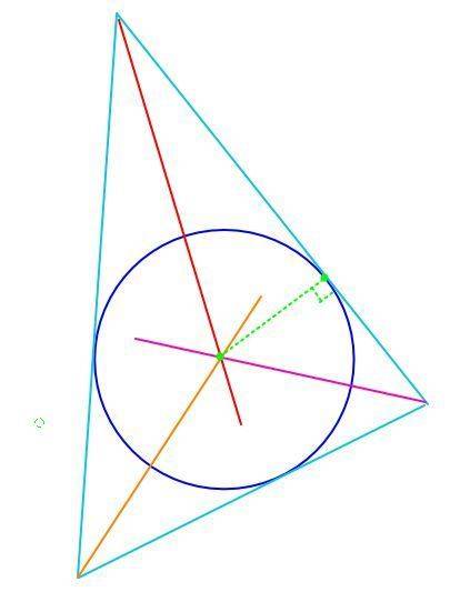 Which of the following is not involved in constructing a circle inscribed in a triangle?  a- angle b