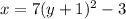 x=7(y+1)^2-3