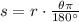 s=r \cdot \frac{\theta \pi}{180^\circ}