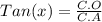 Tan (x) =  \frac{C.O}{C.A} &#10;