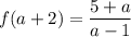 f(a + 2) = \dfrac{5 + a}{a - 1}