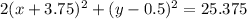 2(x+3.75)^{2}+(y-0.5)^{2}=25.375