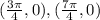 (\frac{3\pi}{4},0) ,(\frac{7\pi}{4},0)