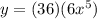 y = (36)(6x^5)