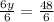 \frac{6y}{6} =\frac{48}{6}