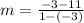 m=\frac{-3-11}{1-(-3)}