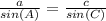 \frac{a}{sin(A)} =\frac{c}{sin(C)}