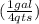 (\frac{1 gal}{4 qts} )