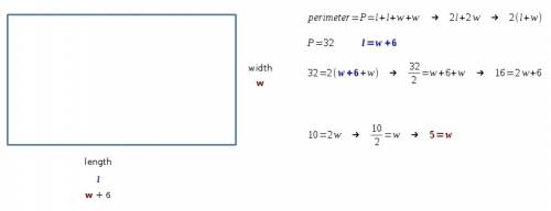 Need  with a spicy math problem. 50 points problem:  the length of a rectangle is 6 mm longer than i