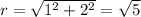 r=\sqrt{1^2+2^2}=\sqrt5