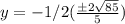 y=-1/2(\frac{\pm2\sqrt{85}}{5})