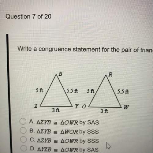 Write a congruence statement for the pair of triangles.