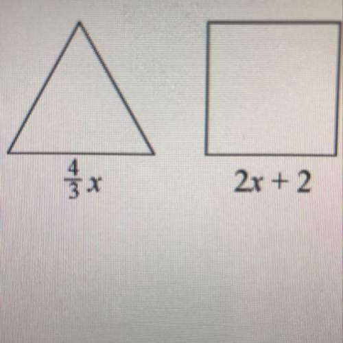 The dimensions of a square and equilateral triangle are shown below. if the difference between the a