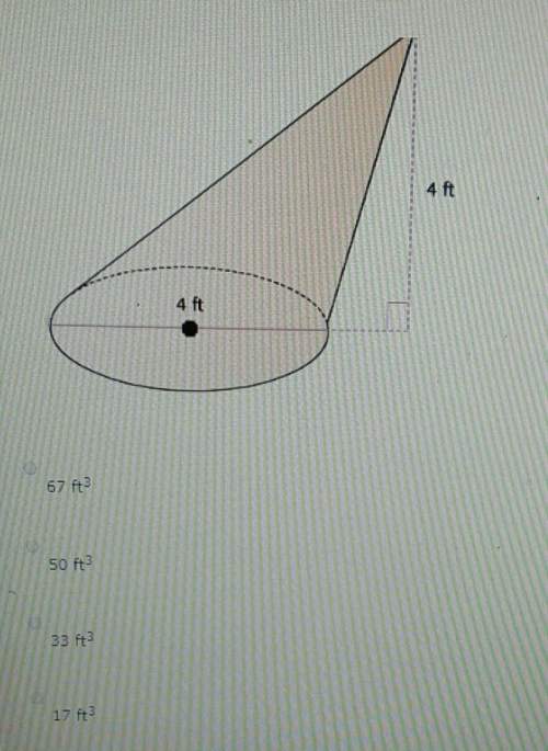 What is the volume of the cone with the diameter 4 ft and height