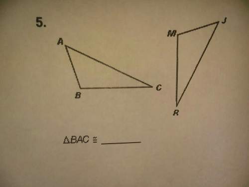 Complete the statement of congruence for the triangles.