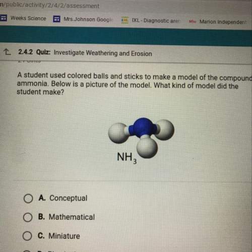 Astudent use colored balls and sticks to make a model of the compound ammonia. below is a picture of