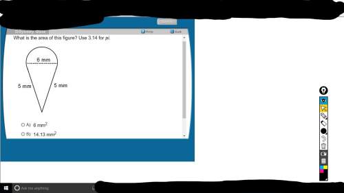 What is the area of this figure? use 3.14 for pi a 6 mm^2 b 14.13 mm^2 c 20
