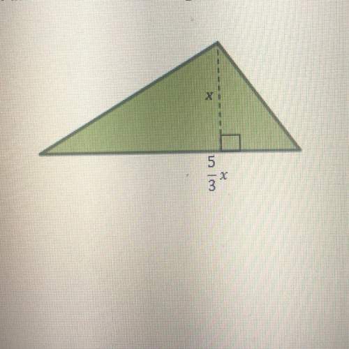 Find the area of the triangle below. show as much work as possible. label your answer appropriately&lt;