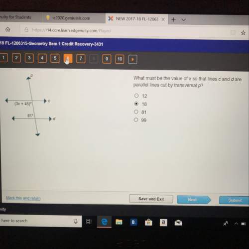 What must be the value of x so that lines c and d are parallel lines cut by transversal p?