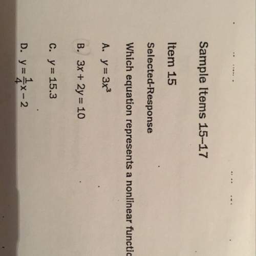 Which equation represents a non linear function