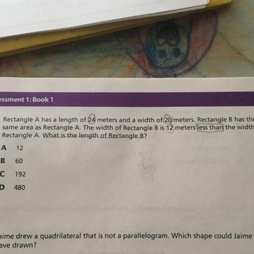 Rectangle a has a length of 24 meters and a width of 20 meters. rectangle b has the same area as rec