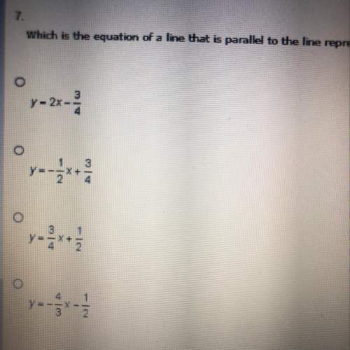 Which is the equation of a line that is parallel to the line represented by y=3/4x-1/2?