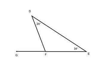 Find the measure of ∠dfg. a) 24°  b) 34°  c) 58°  d) 62°