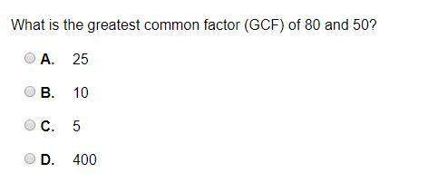 What is the greatest common factor (gcf) of 80 and 50?