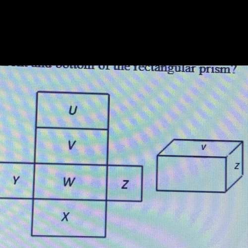 Which net is folded into the rectangular prism shown beside it, which letters will be on the front a