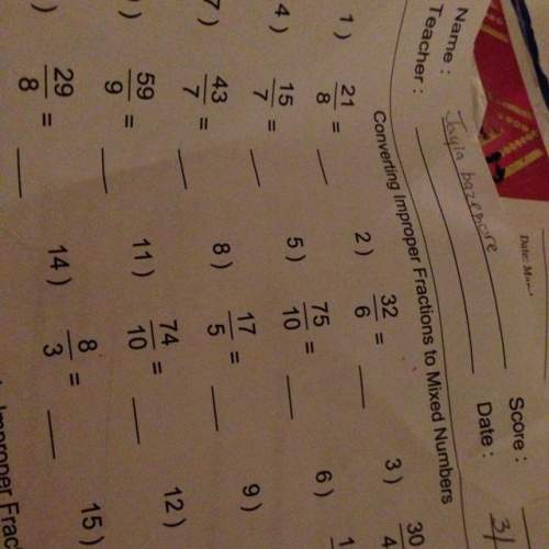 Converting improper fractions to mixed numbers. what's the answer , all the way to 15