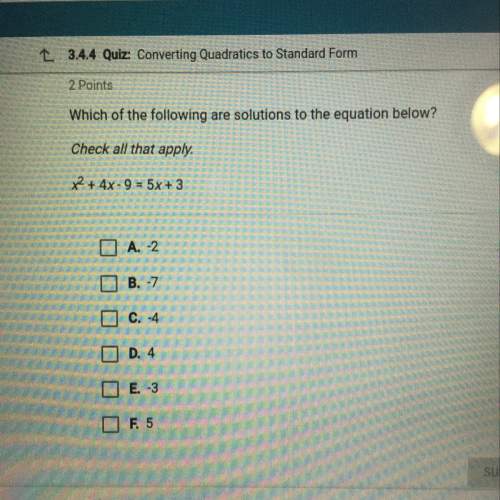 Which of the following solutions to the equation below x^2+4x-9=5x+3