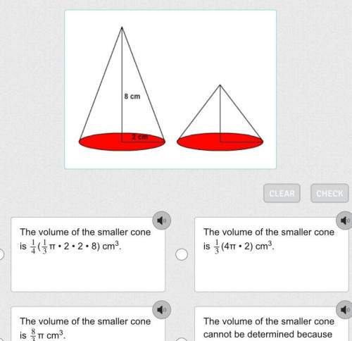 Two cones have a radius of 2 cm. the height of one cone is 8 cm. the other cone is 14 1 4 that heigh