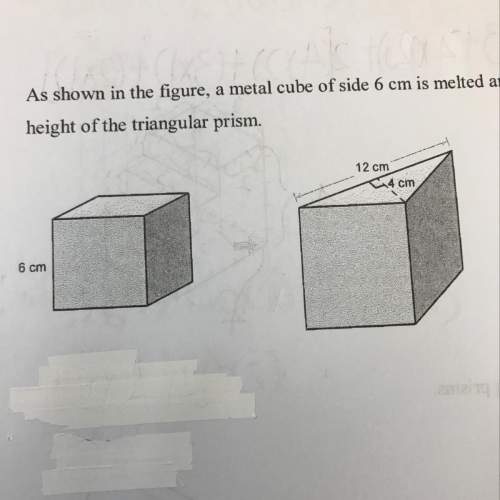 As shown in the figure , a metal cube of side 6 cm is melted and recast into a triangular prism . fi