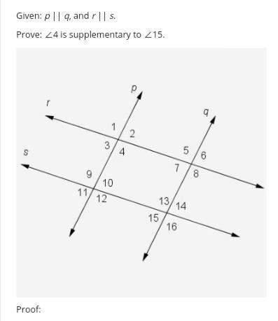 Will mark as  what is the missing step in the given proof?  a.  statement: m∠4 =