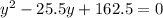 y^2 - 25.5y + 162.5 = 0