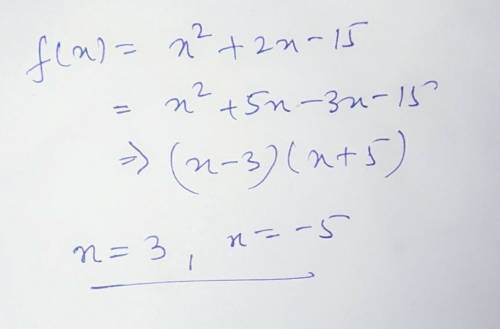 Which of the following is the complete list of roots for the polynomial function f(x)(x^2+2x-15)? –5