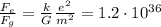 \frac{F_e}{F_g}= \frac{k}{G} \frac{e^2}{m^2}=1.2 \cdot 10^{36}