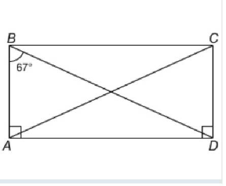 Abcd is a rectangle. the length of bd is 8 units, and m angle abd is 67°. the length of ac is units,